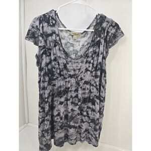 Lot of 3 Women’s L Tops Casual One World Black and Alfred Dunner Navy Pink